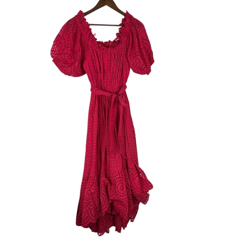 Ulla Johnson Hollie Lace Midi Dress Sz 2 Red Feminine Boho - Picture 7 of 10